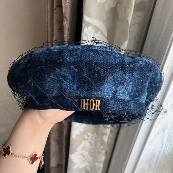 Dior Accessories - Blue Women's Cotton with Veil Hat Dior Accessories - Blue Women's Cotton with Veil Hat